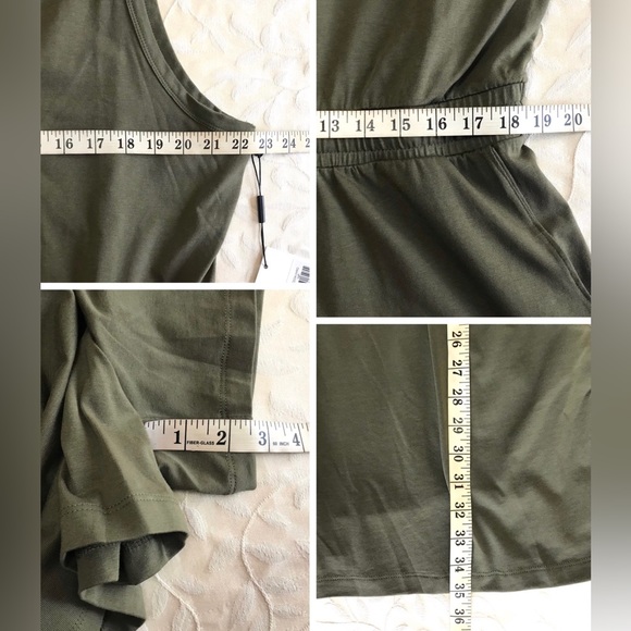 🆕 Calvin Klein Womens Sleeveless Romper XL Army Olive Green V-neck Pockets NWT - Picture 9 of 10